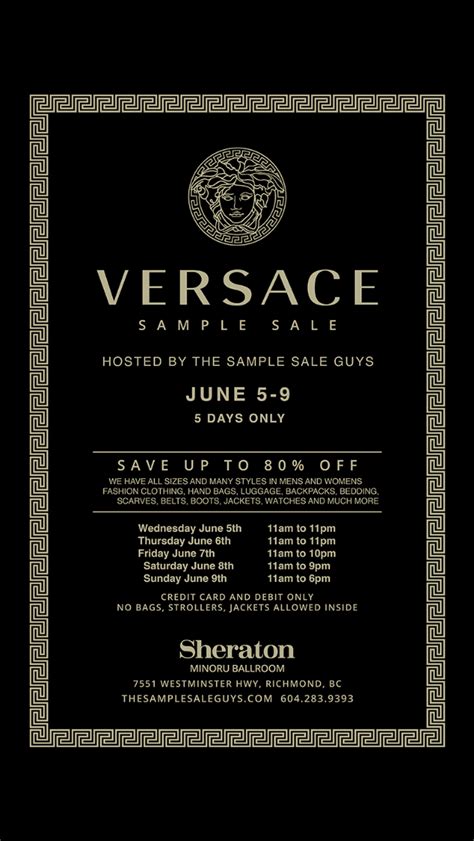 versace sample sale 2024 locations.